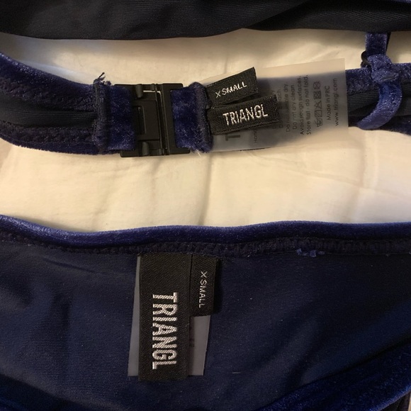 SOLD!! Triangl Elisa Navy Blue Velvet Bikini - Picture 6 of 6